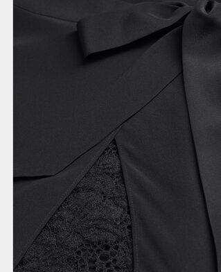 The Kooples DAMEN BLACK kurzes schwarzes seidenkleid