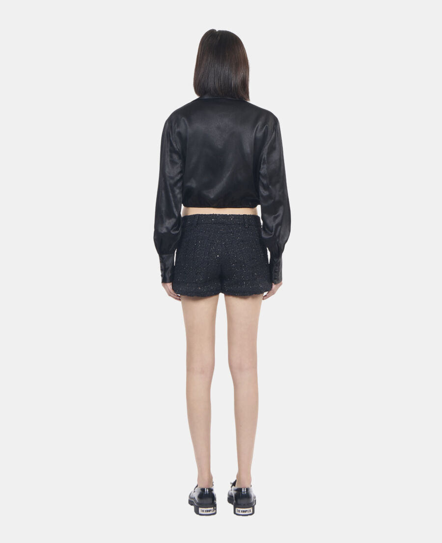 The Kooples FEMME BLACK top &agrave; n&oelig;ud noir