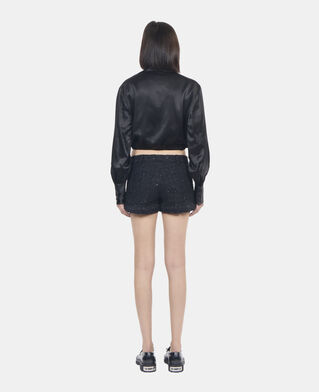 The Kooples FEMME BLACK top &agrave; n&oelig;ud noir