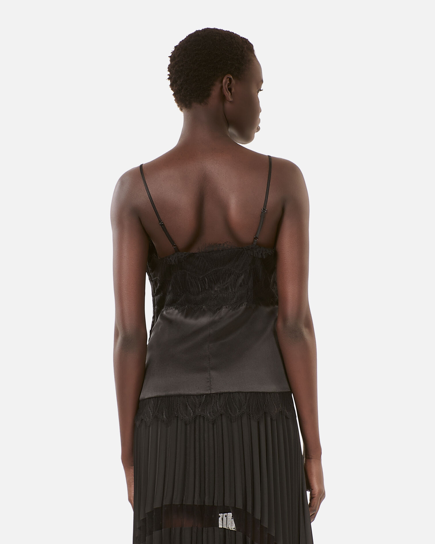 Black camisole with lace details, BLACK, hi-res image number null