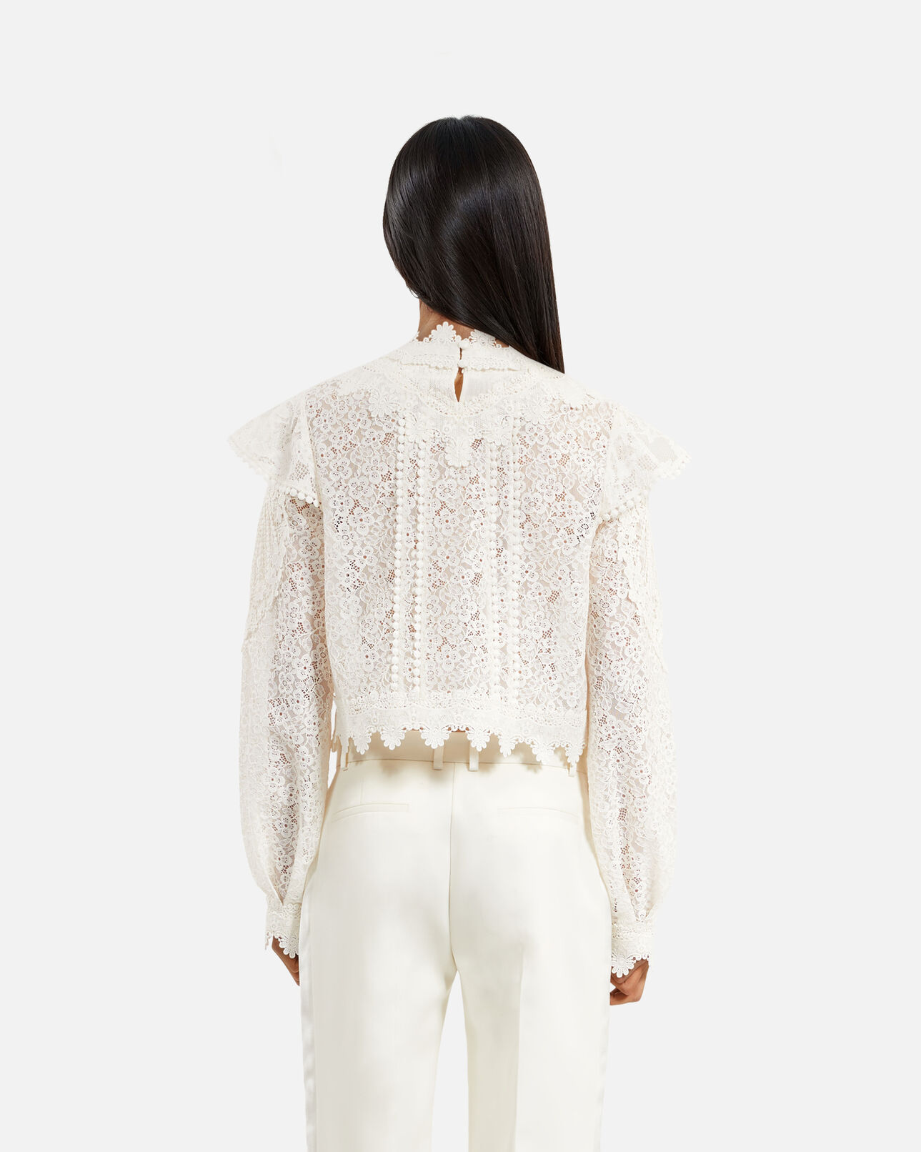 The Kooples FEMME ECRU top en dentelle écru