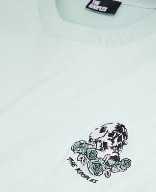 The Kooples MEN OCEAN men's green t-shirt with vintage skull embroidery