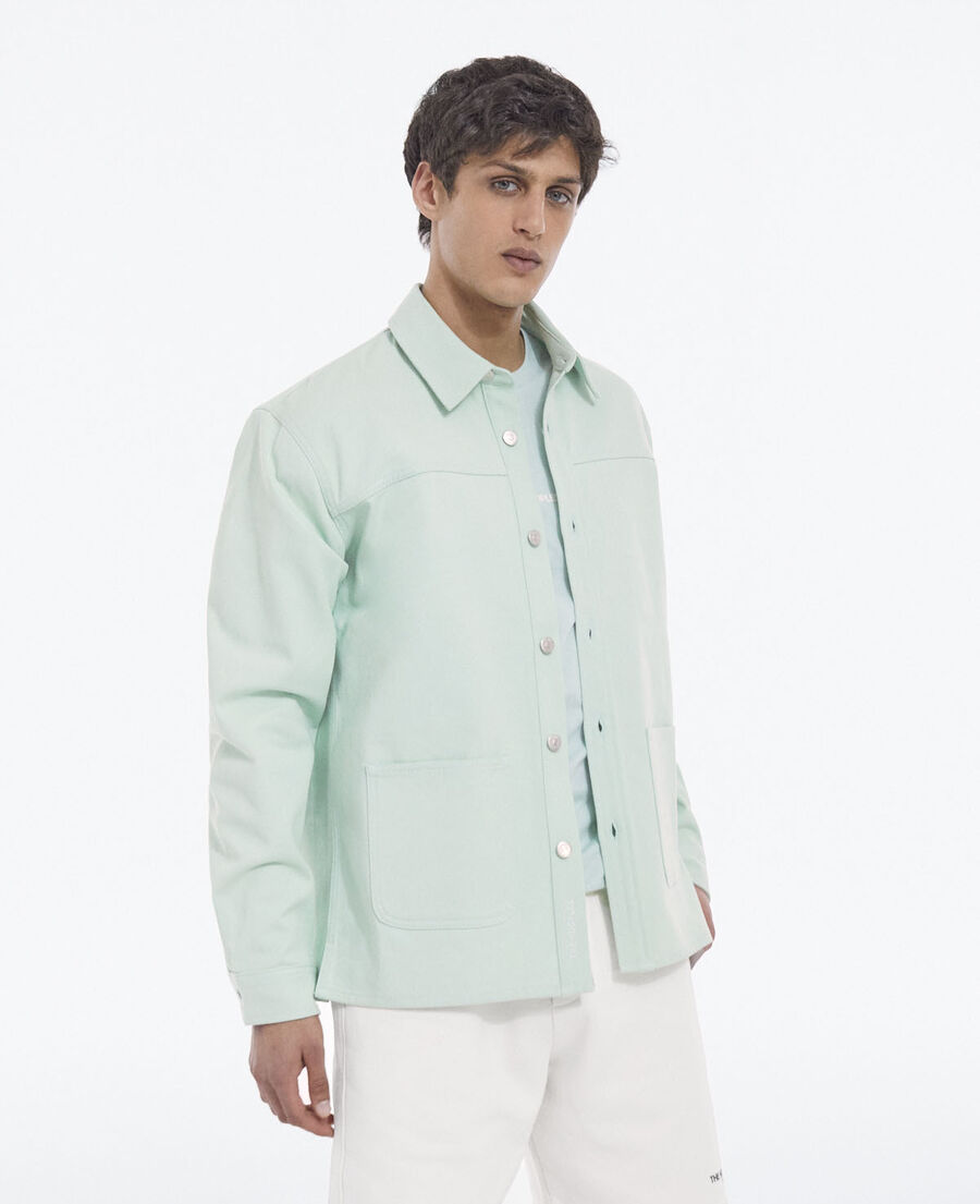 light green cotton shirt with patch pockets