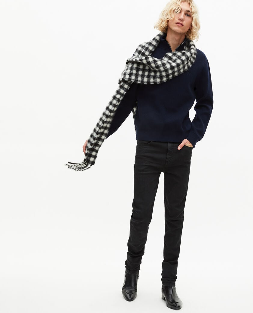 The Kooples MEN NAVY double-faced navy trucker-neck sweater