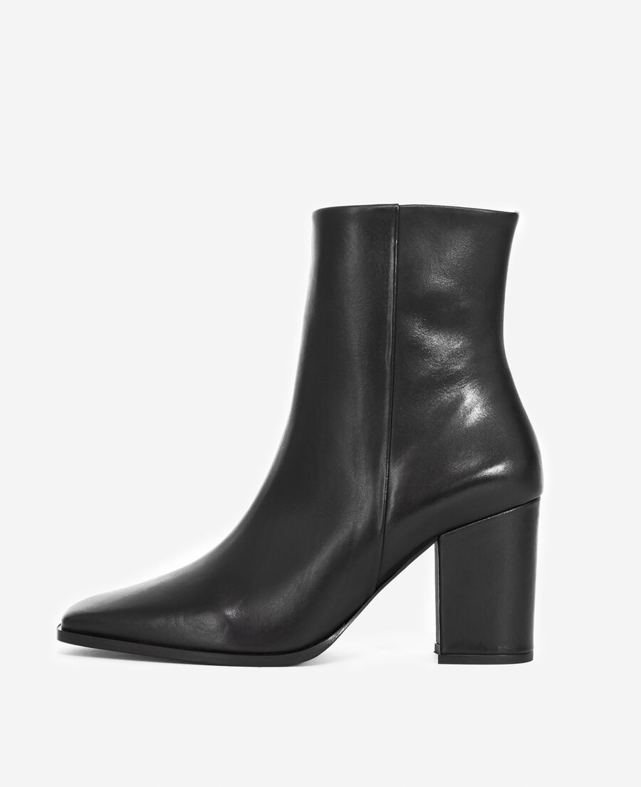 Squared toe heeled black ankle boots | The Kooples