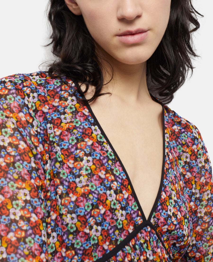 The Kooples FEMME MULTICOLOR robe courte multicolore plissée