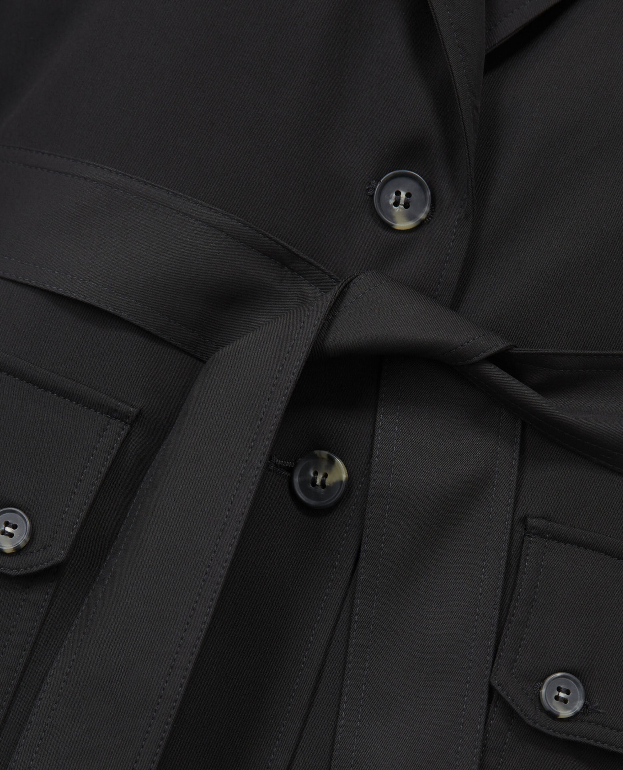 Flowing black tencel jacket with pockets, BLACK, hi-res image number null