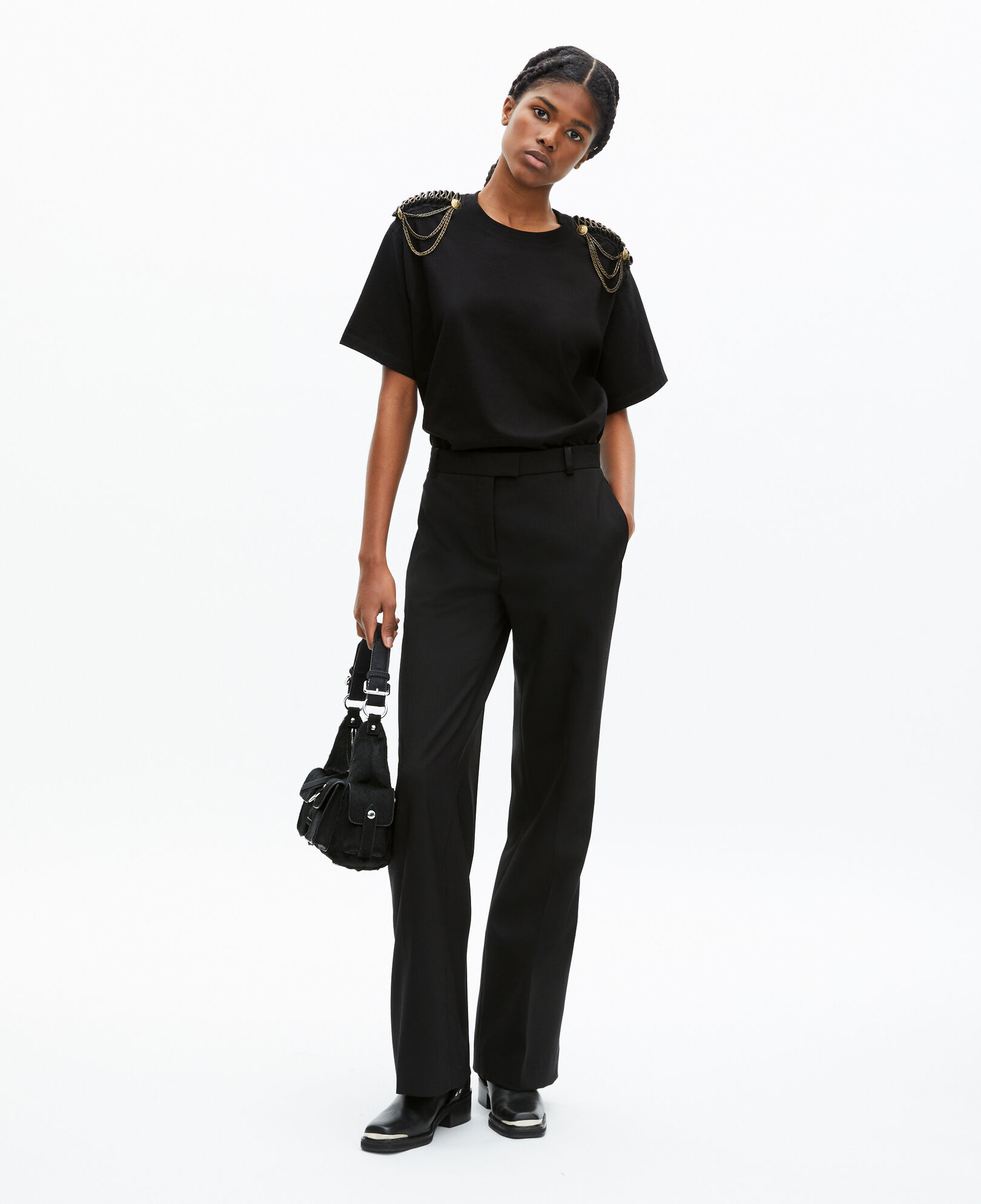 The Kooples DAMEN BLACK WASHED schwarzes t-shirt