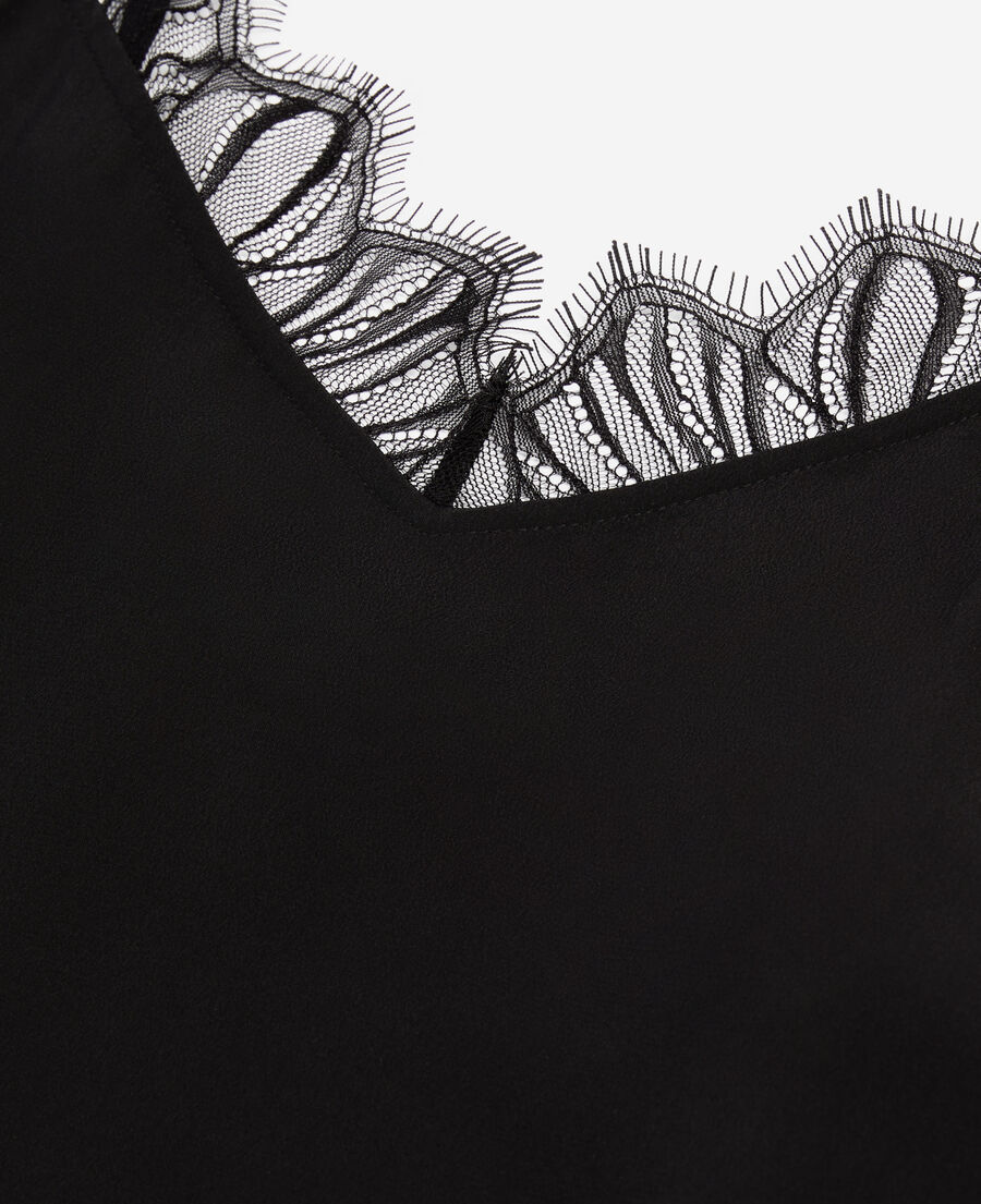long black slip dress in washed silk
