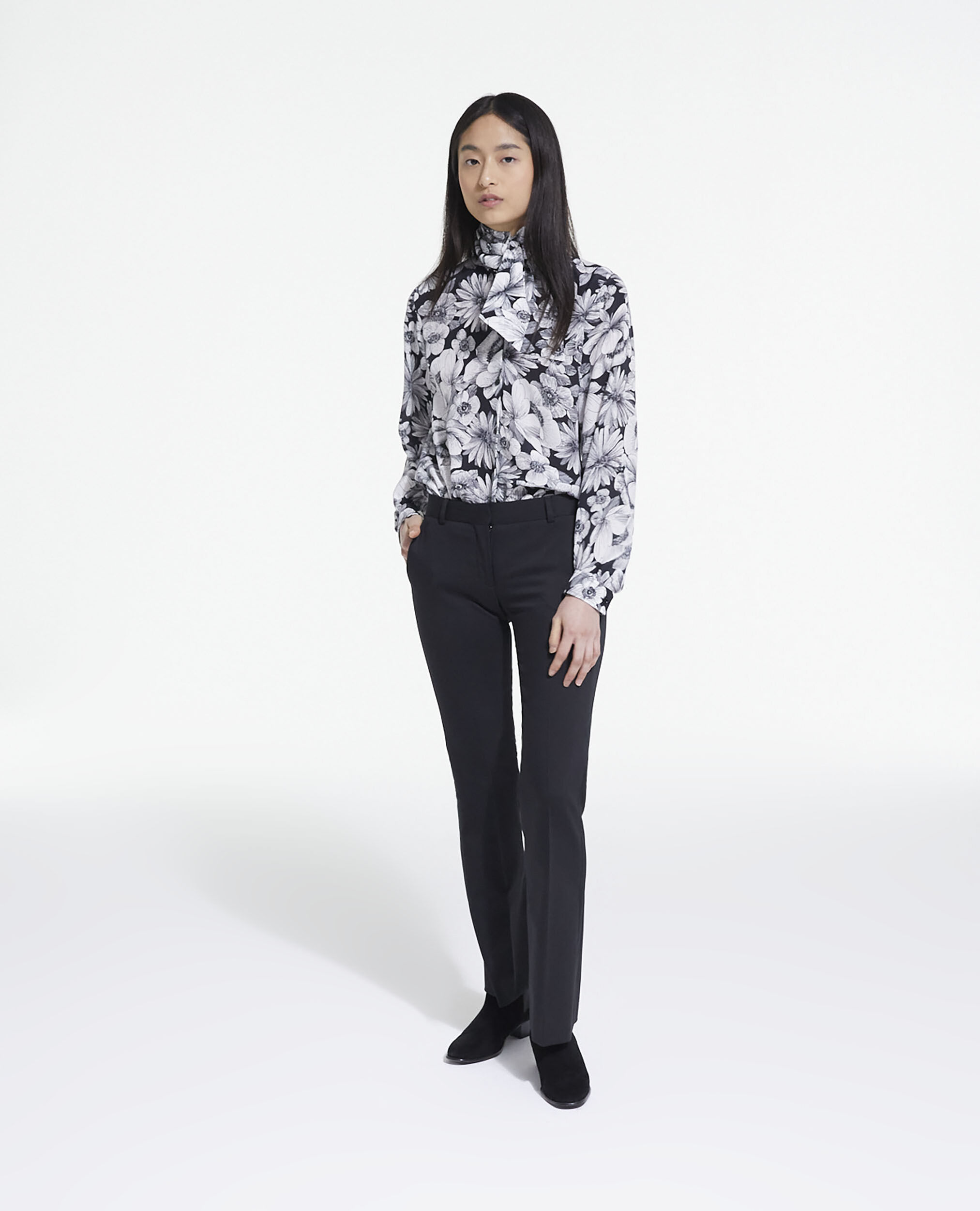 Black wool suit pants, BLACK, hi-res image number null
