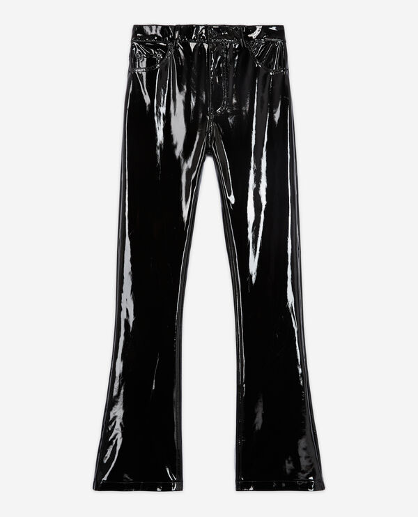 jean large en vinyle noir