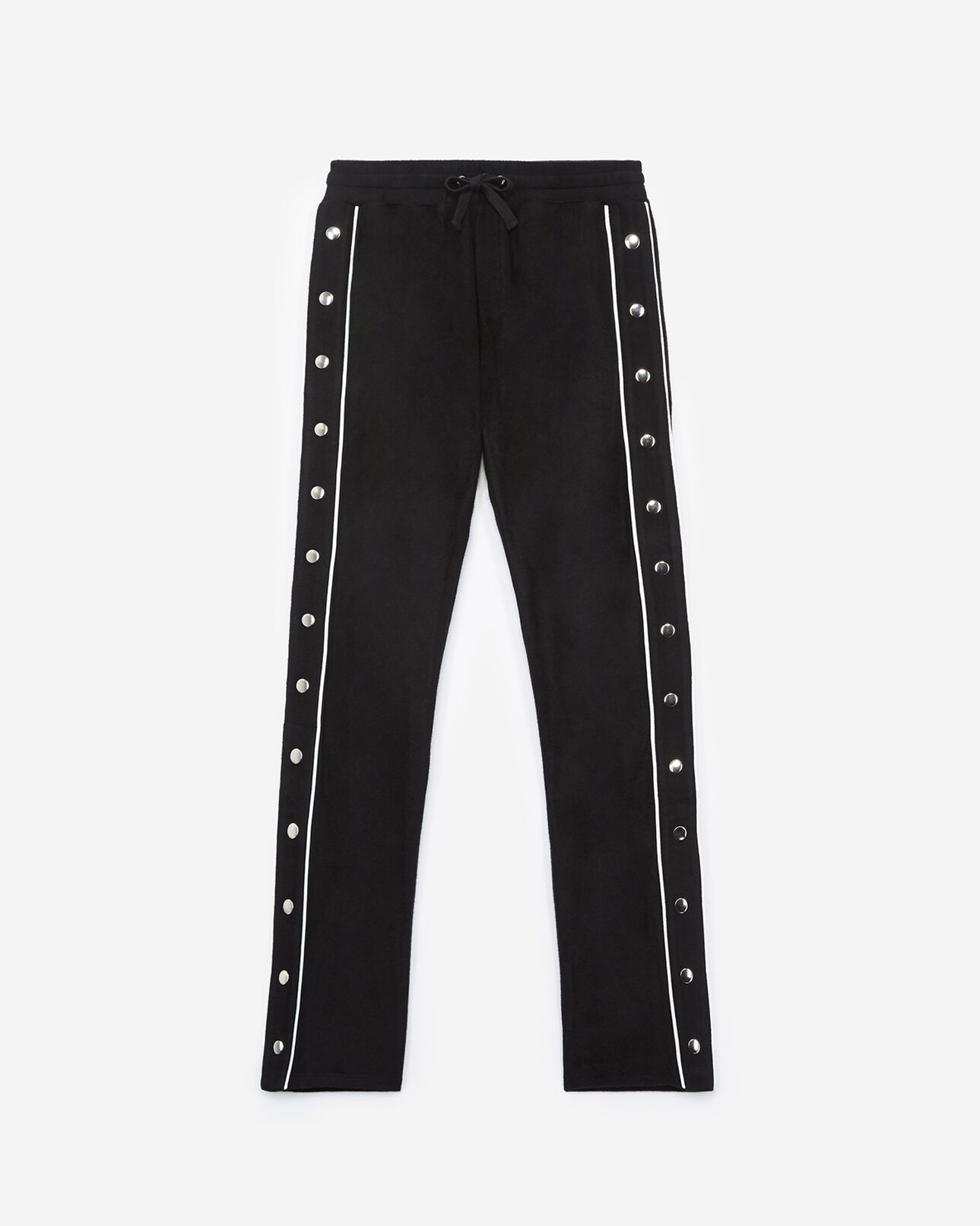 The Kooples WOMEN BLACK women's black joggers with contrasting strips