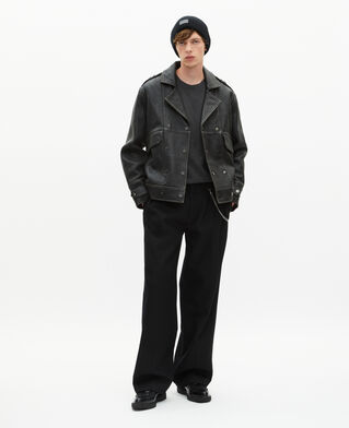 The Kooples HOMME BLACK bonnet à revers noir