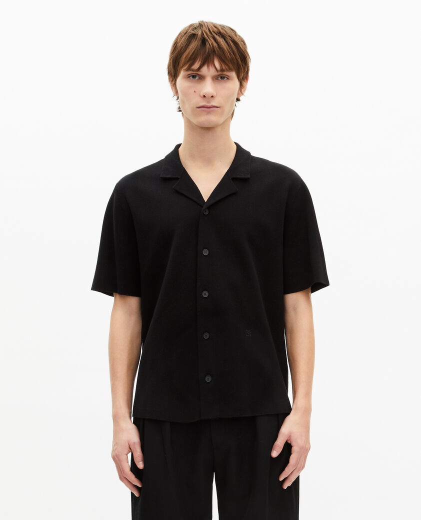 The Kooples H BLACK black mesh short-sleeve shirt