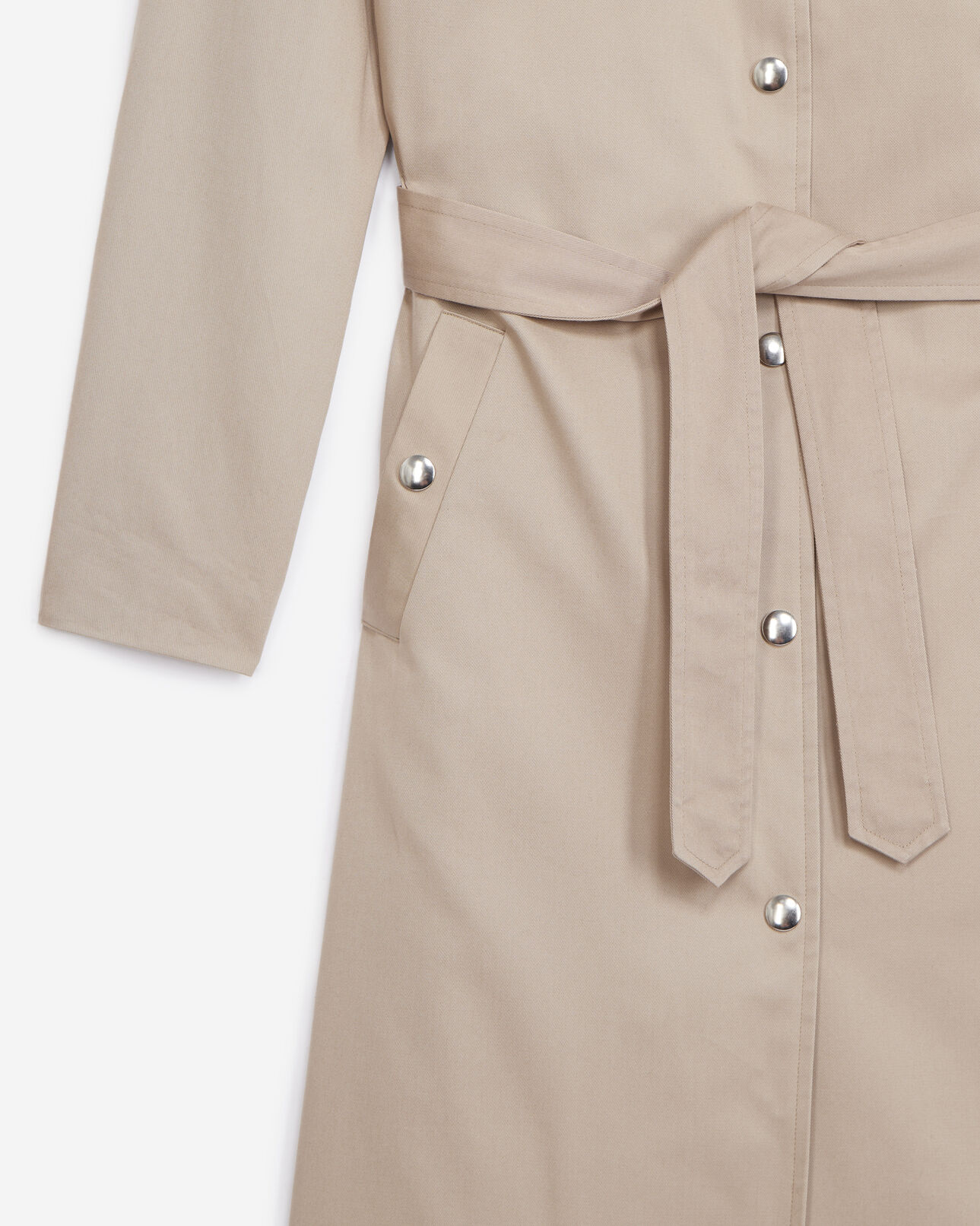 The Kooples FEMME BEIGE manteau coton beige coupe trench
