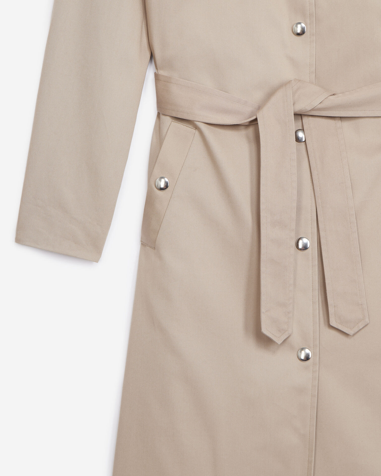 Manteau coton beige coupe trench, BEIGE, hi-res image number null