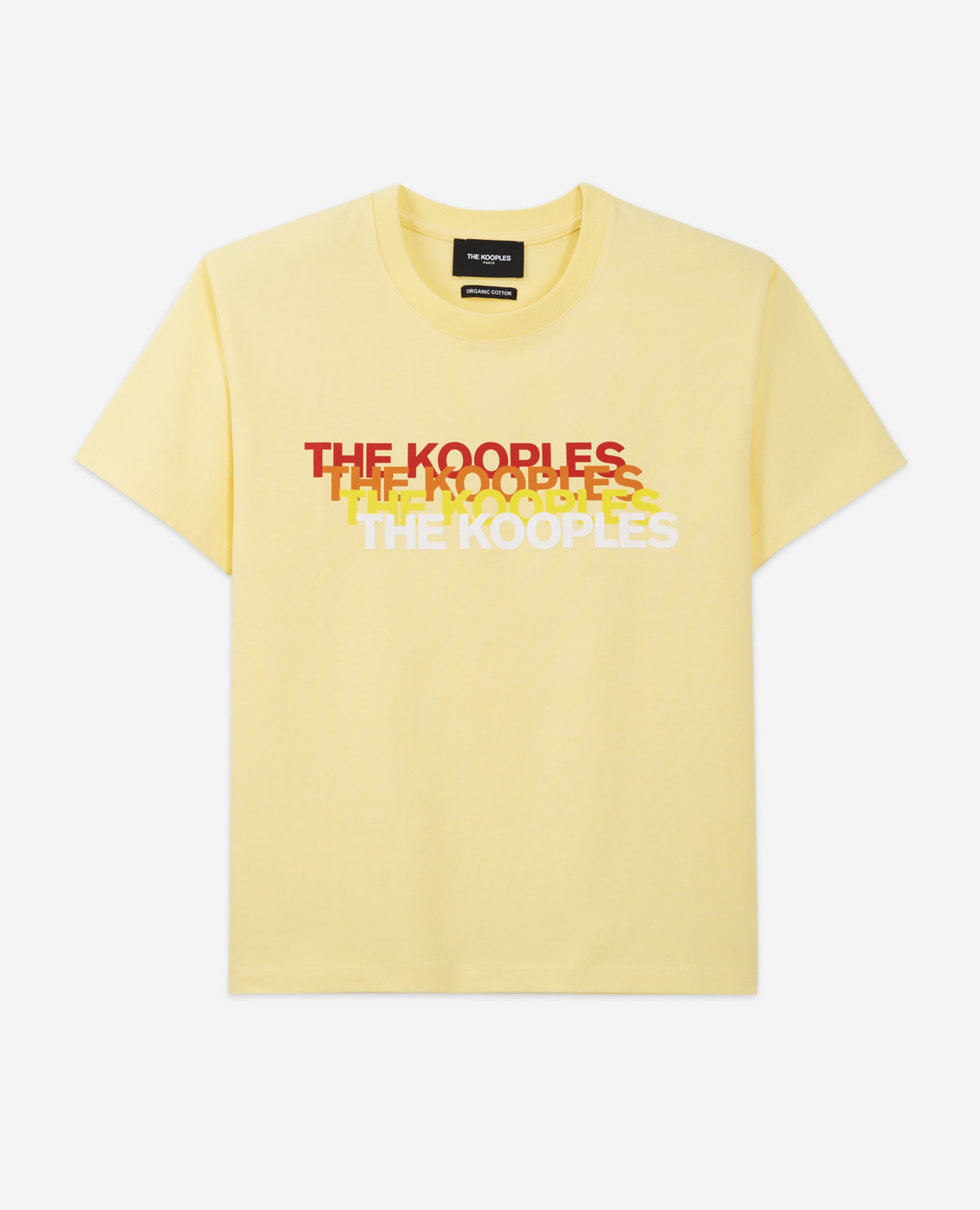 Camiseta amarilla algodón triple The Kooples, YELLOW, hi-res image number null