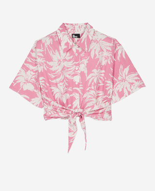 The Kooples WOMEN PINK-WHITE short-sleeved printed shirt