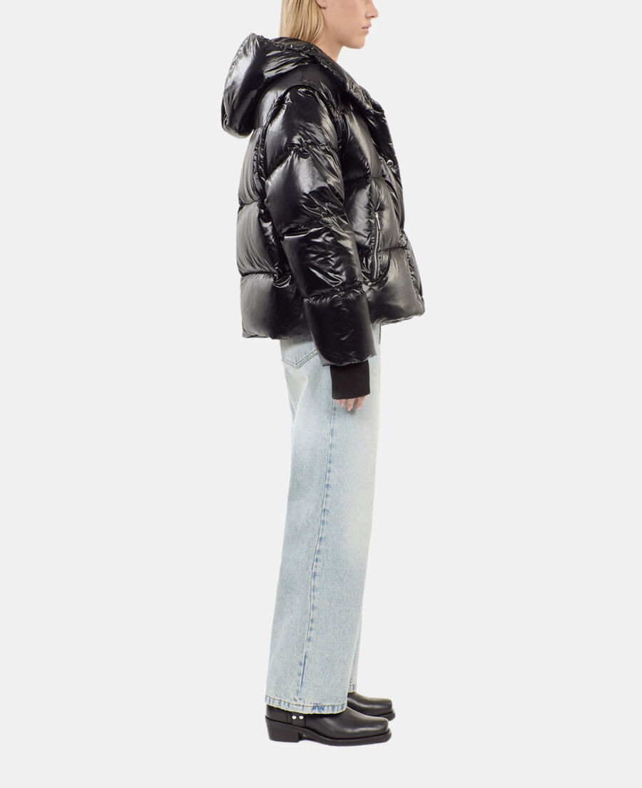 The Kooples F BLACK black down jacket with detachable sleeves