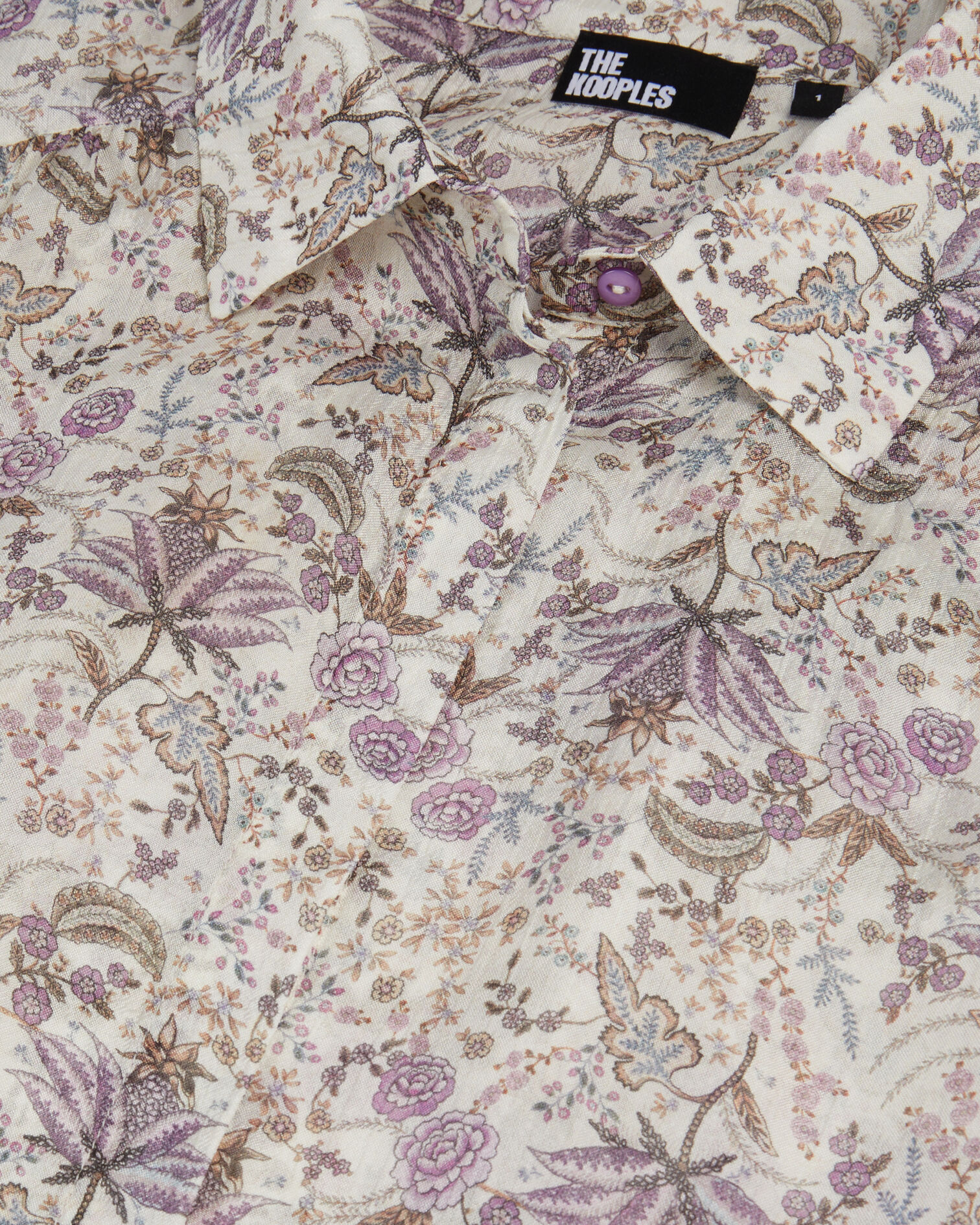 Lilac floral print long sleeve shirt, ECRU/MAUVE CHALK, hi-res image number null