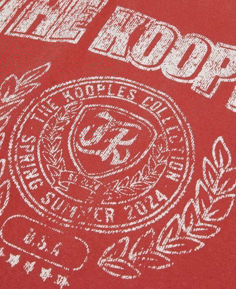 The Kooples FEMME RED BRIQUE t-shirt avec sérigraphie rouge