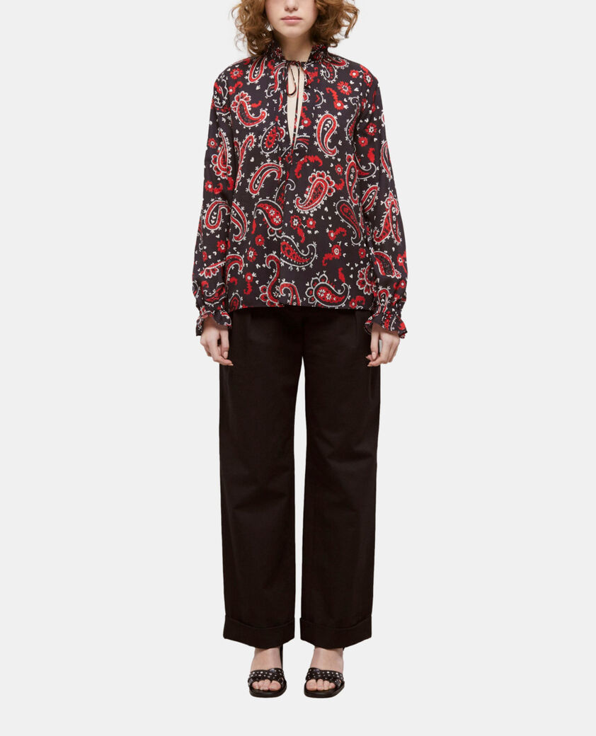 The Kooples FEMME BLACK - RED blouse imprimée