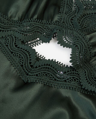 The Kooples FEMME WOOD KAKI robe nuisette longue avec guipure verte