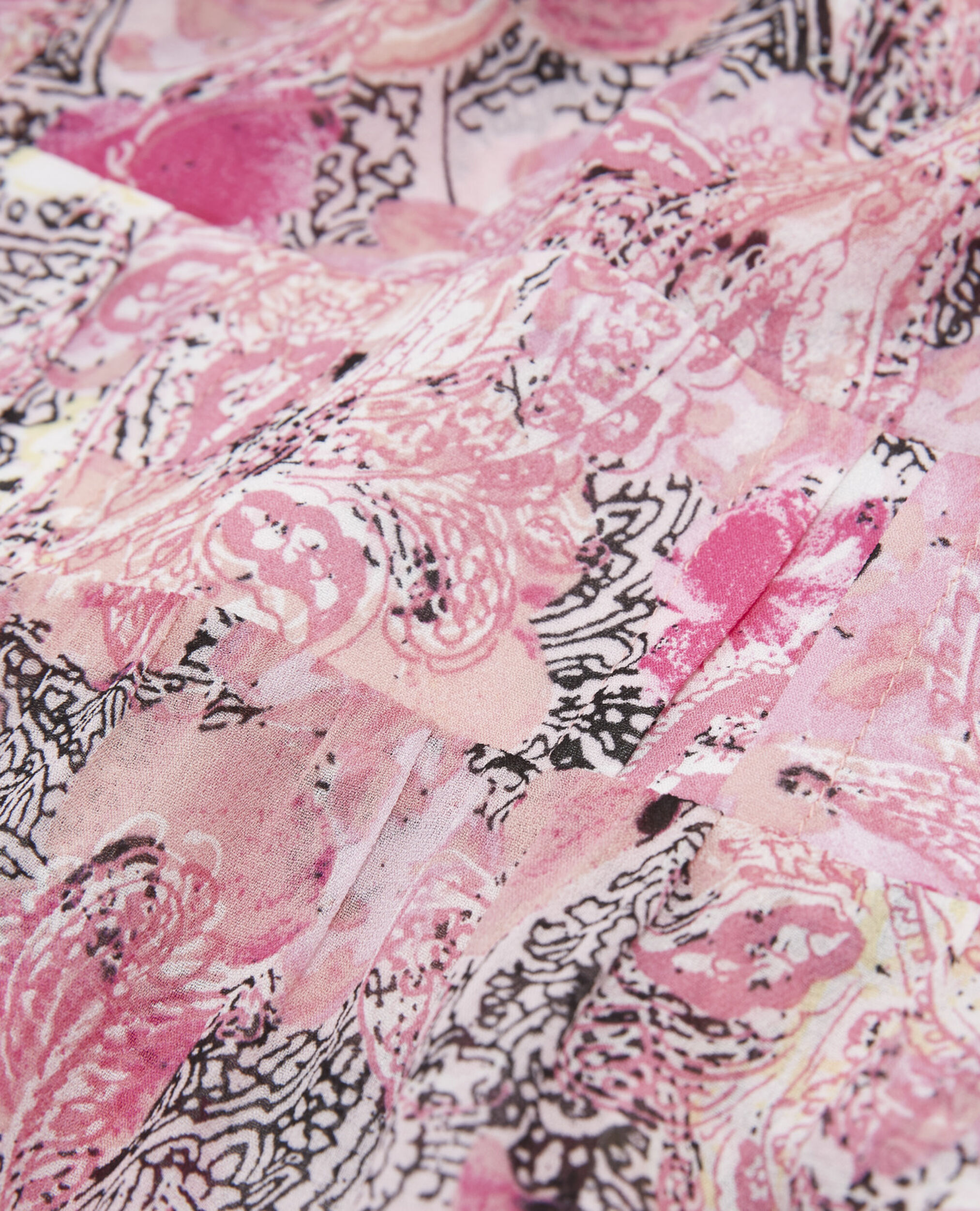 Robe manches courtes rose imprimée, PINK, hi-res image number null