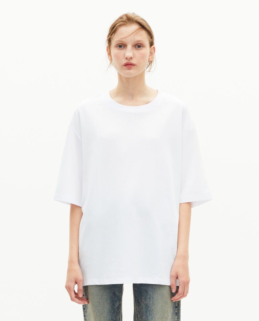 The Kooples H WHITE unisex loose plain white t-shirt