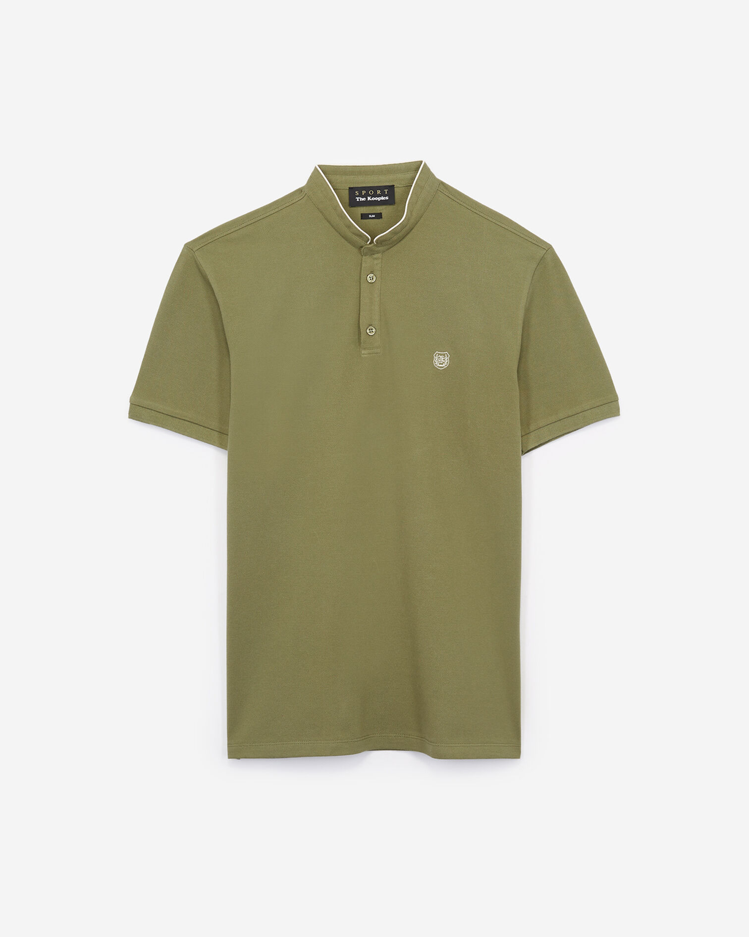 Khakifarbenes Baumwoll-Poloshirt Stickerei, ARTICHOKEGREEN/LIGHTBEIGE, hi-res image number null