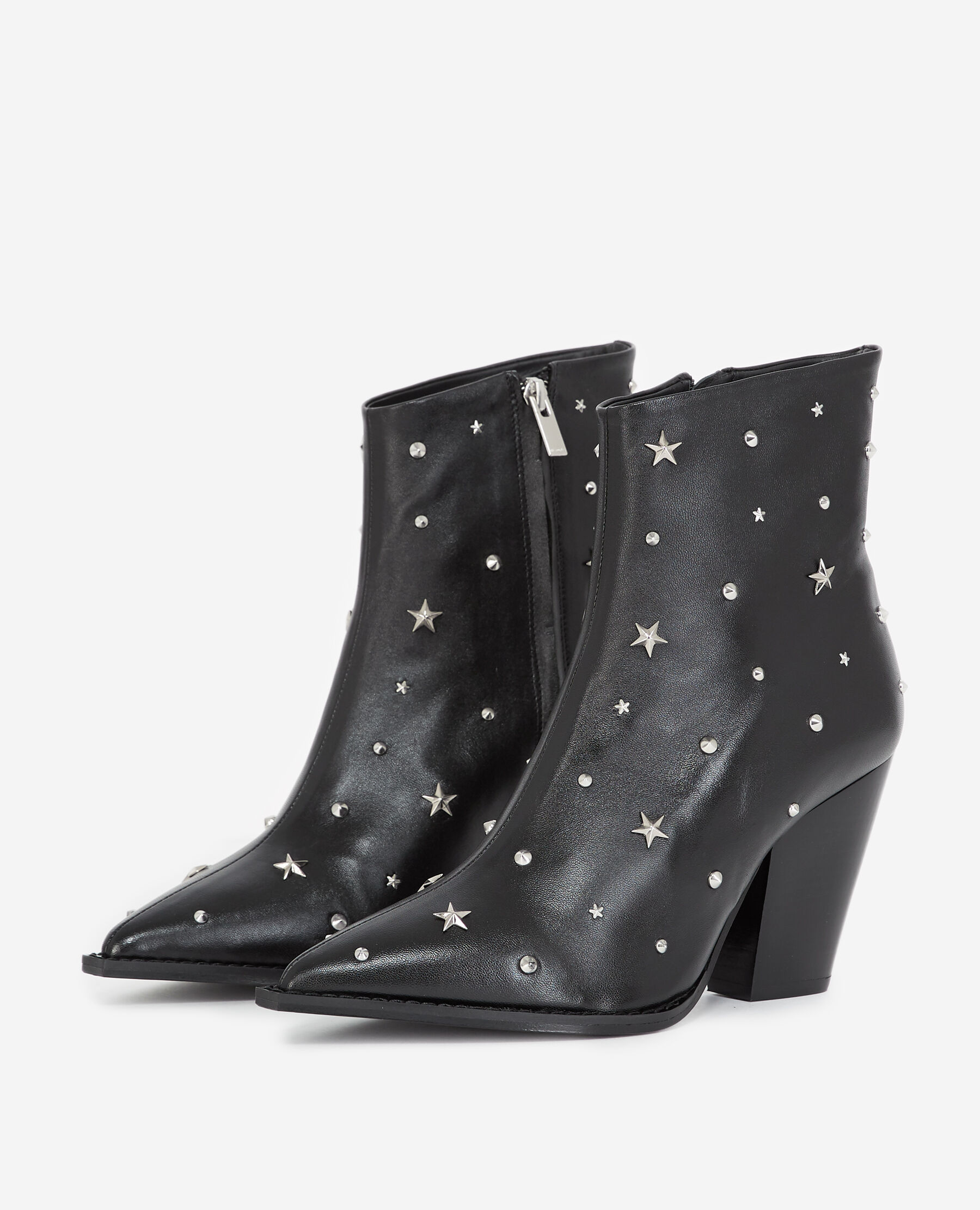 Black ankle boots silver studs clearance