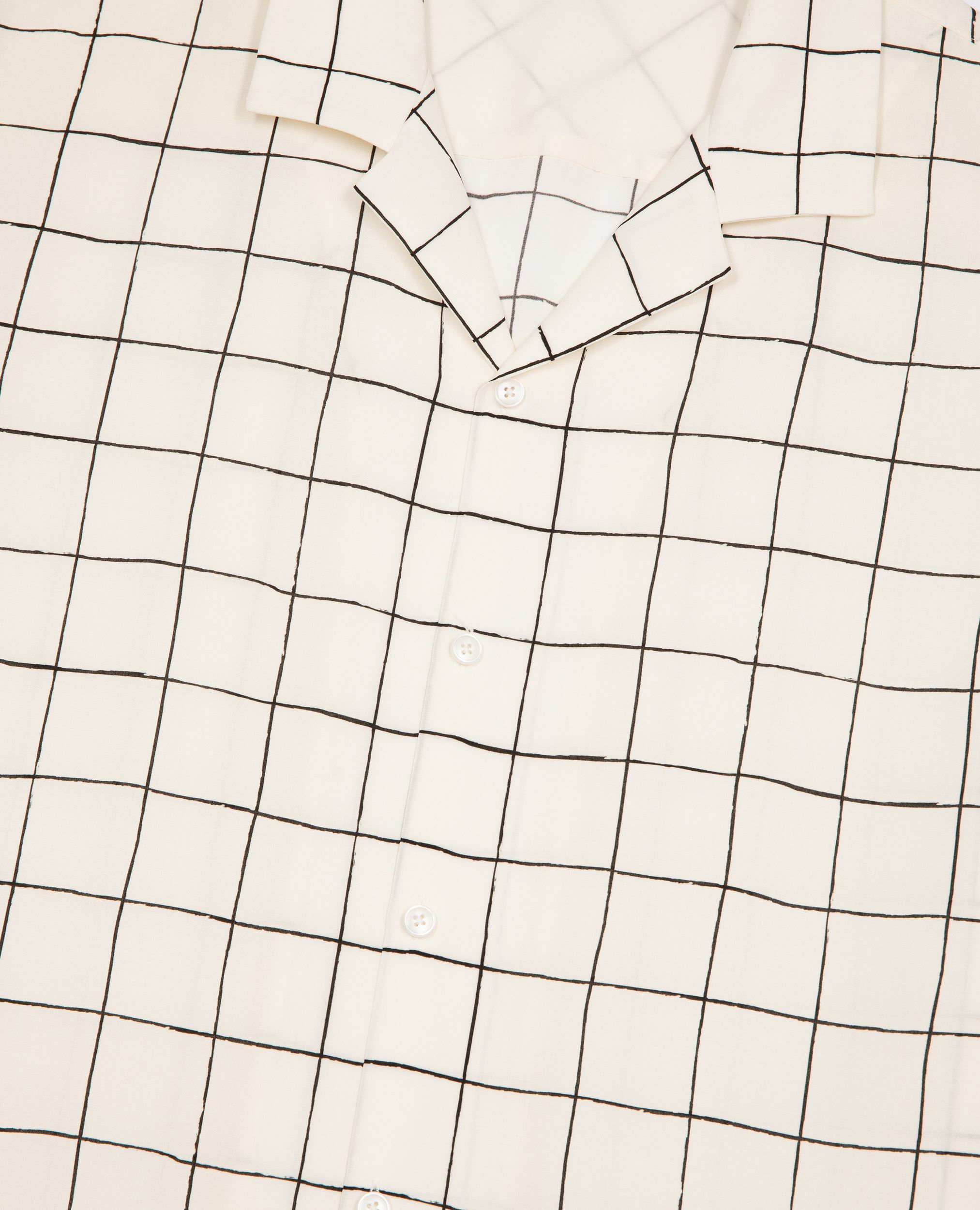Short-sleeved plaid shirt, ecru, WHITE / BLACK, hi-res image number null