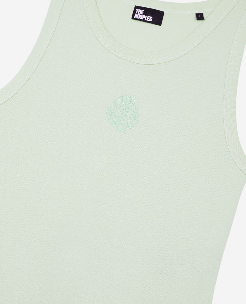 The Kooples FEMME ALMOND GREEN d&eacute;bardeur en coton avec blason vert