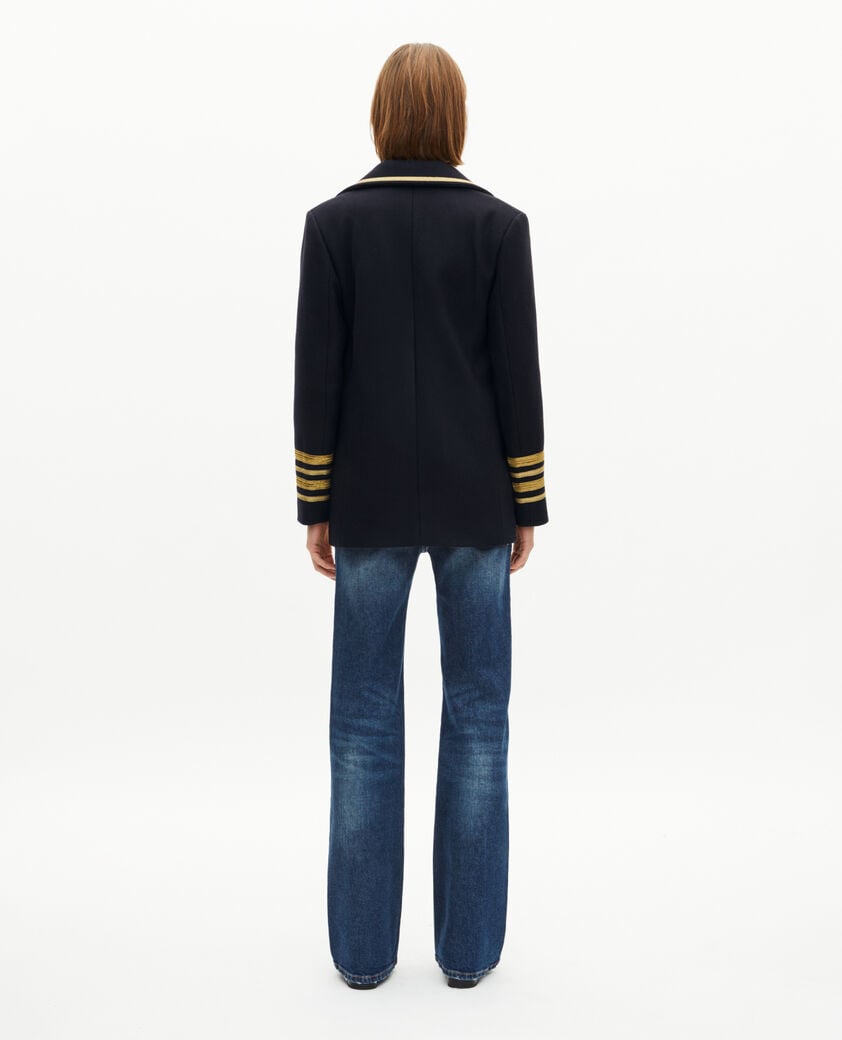 The Kooples WOMEN NAVY navy wool officer's pea coat