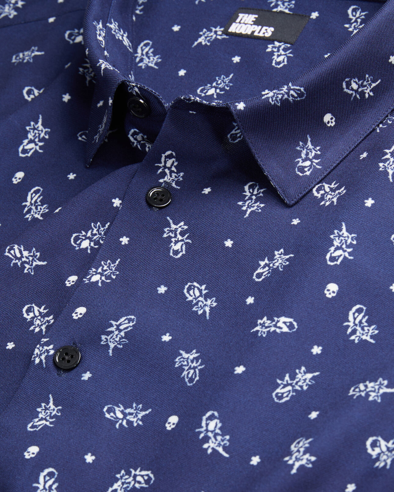 The Kooples MEN WHITE / NAVY printed shirt
