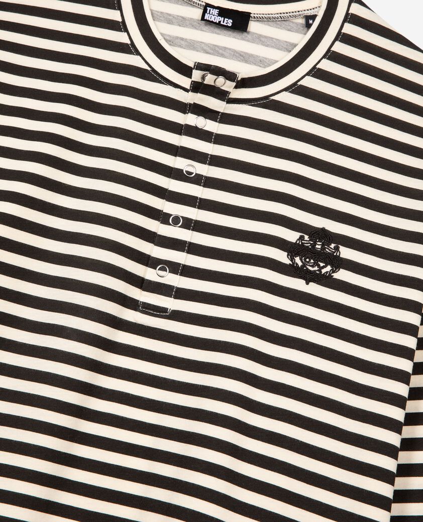 The Kooples HERREN LIGHT BEIGE langarmshirt mit streifen beige