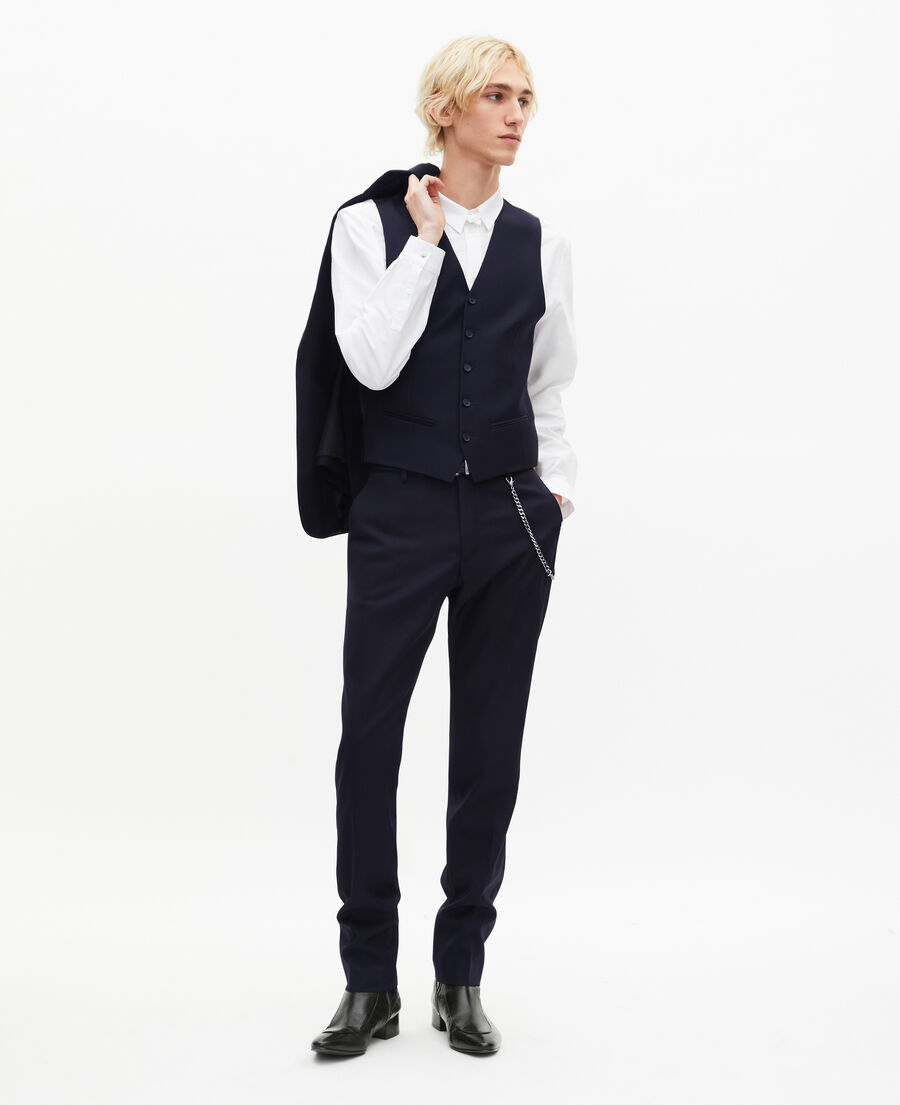 The Kooples HOMME DARK NAVY gilet de costume en laine marine