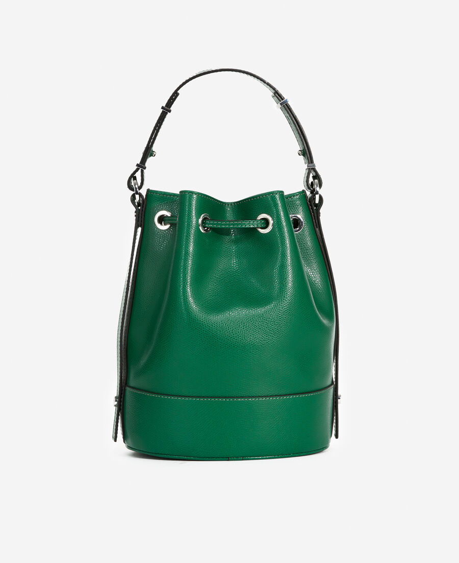 medium tina bag in green grained leather