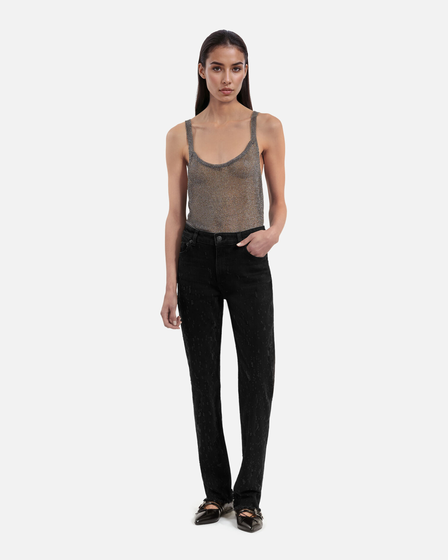 Schwarze Slim-Fit-Jeans, BLACK WASHED, hi-res image number null