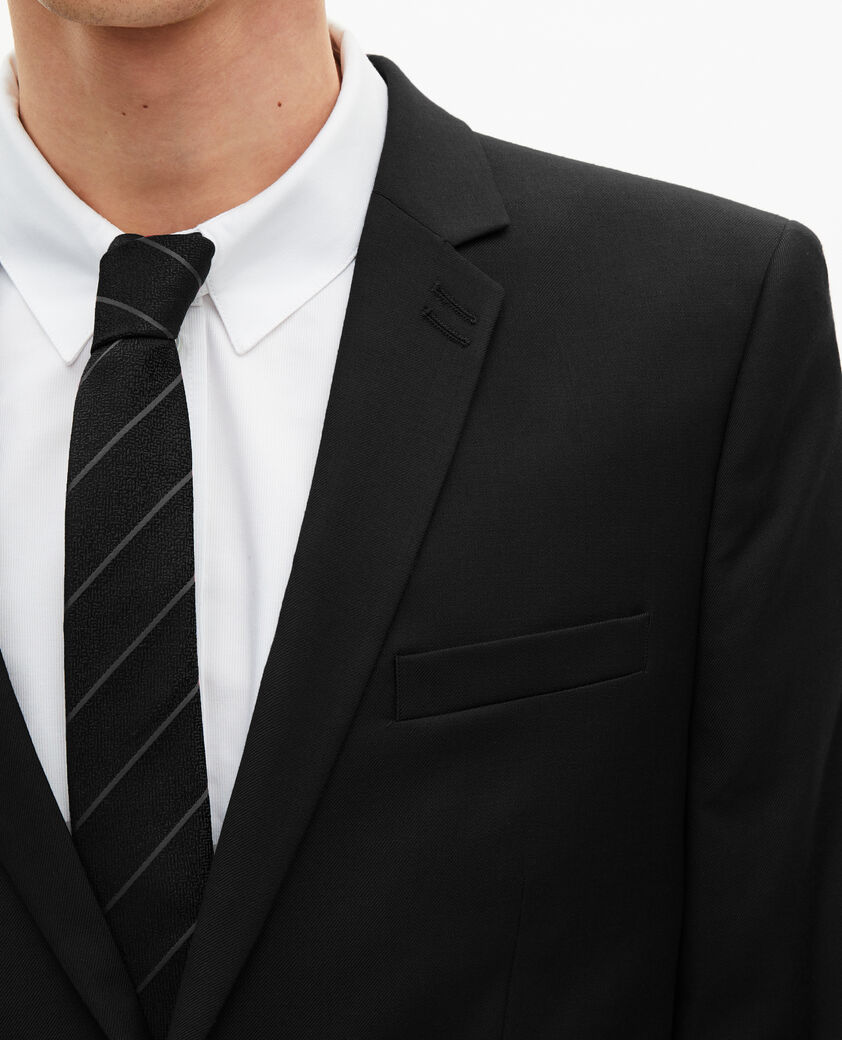 The Kooples H BLACK black wool slim fit suit jacket