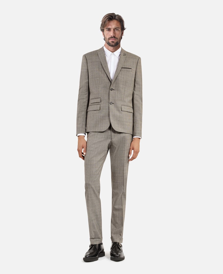 The Kooples HERREN BEIGE MELANGE anzugjacke aus wolle prince of wales beige