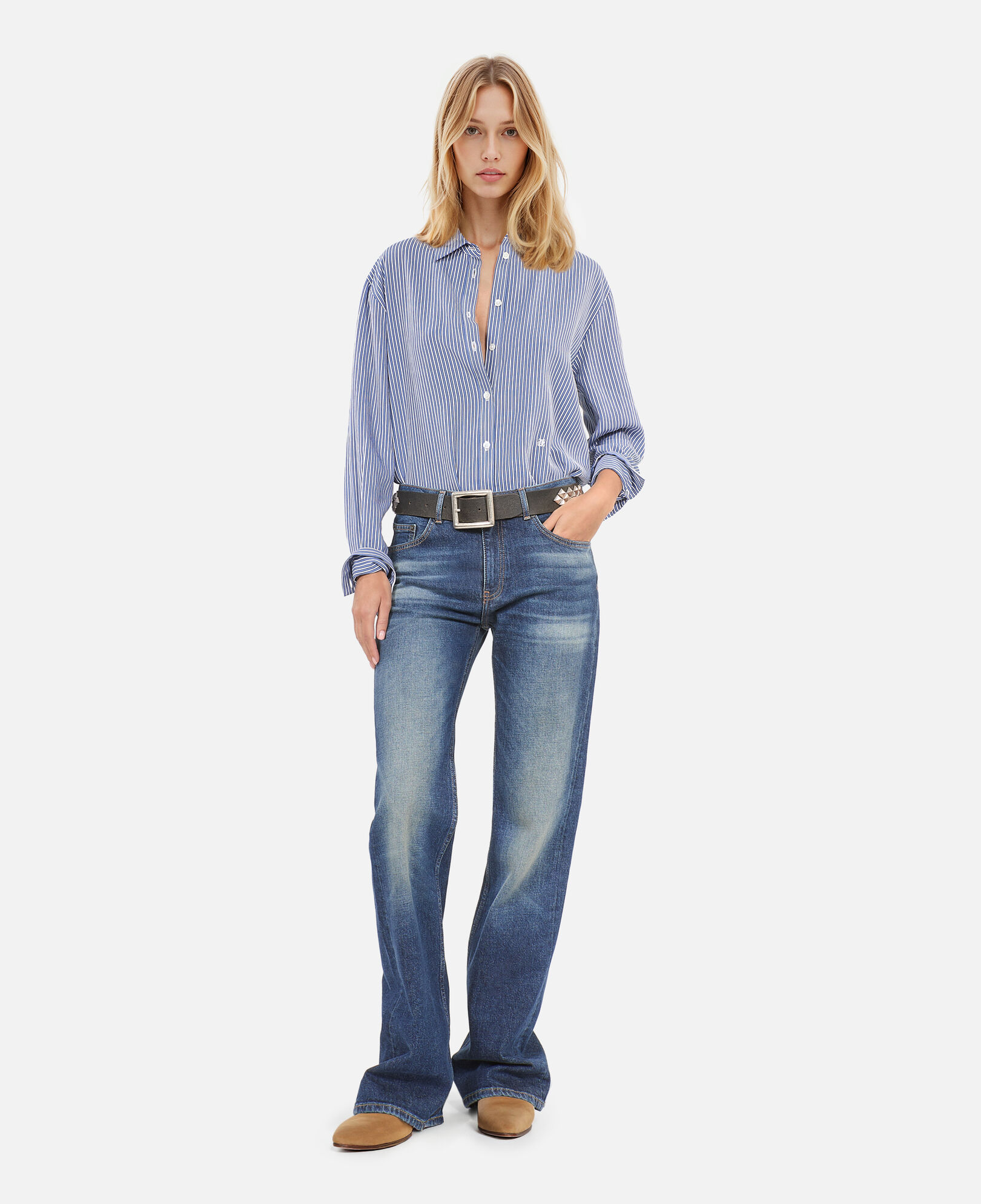 The Kooples MUJER BLUE WHITE camisa rayas