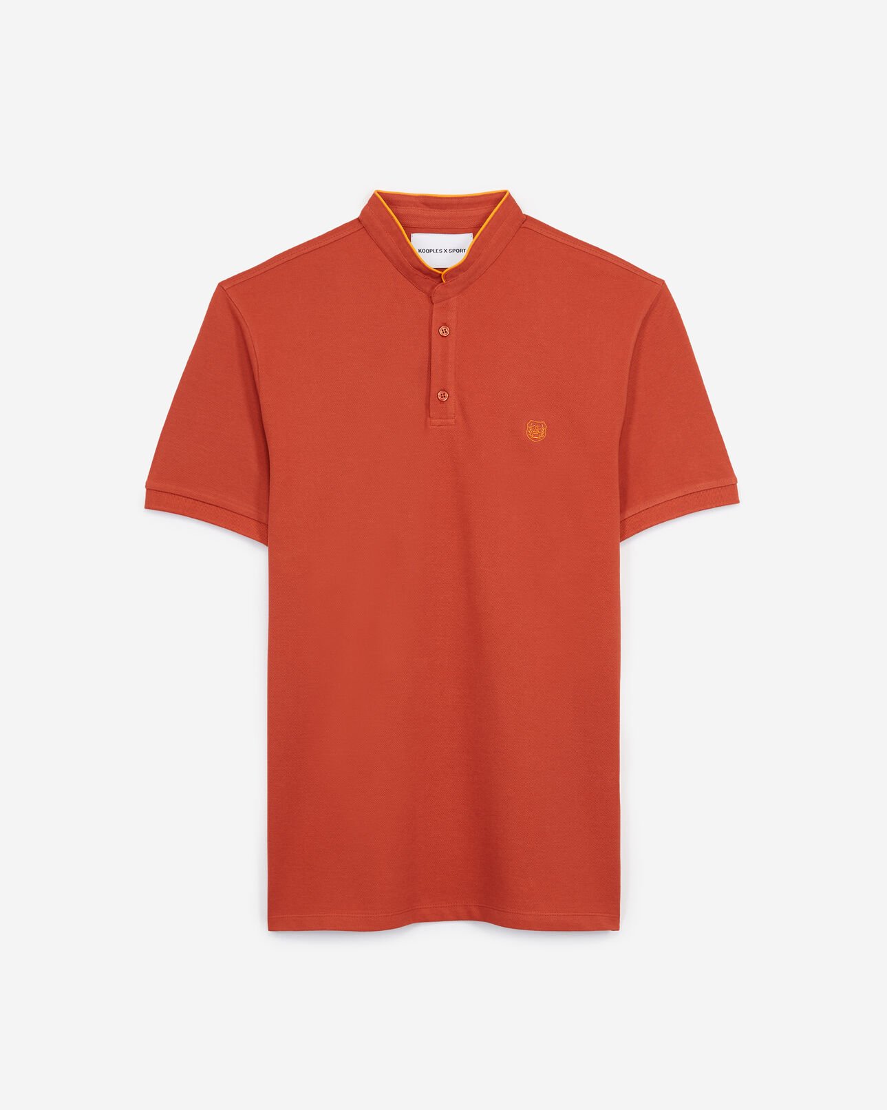 The Kooples HOMME ROOBOIS ORG / CLEMENTINE polo coton orange bordure contrastées