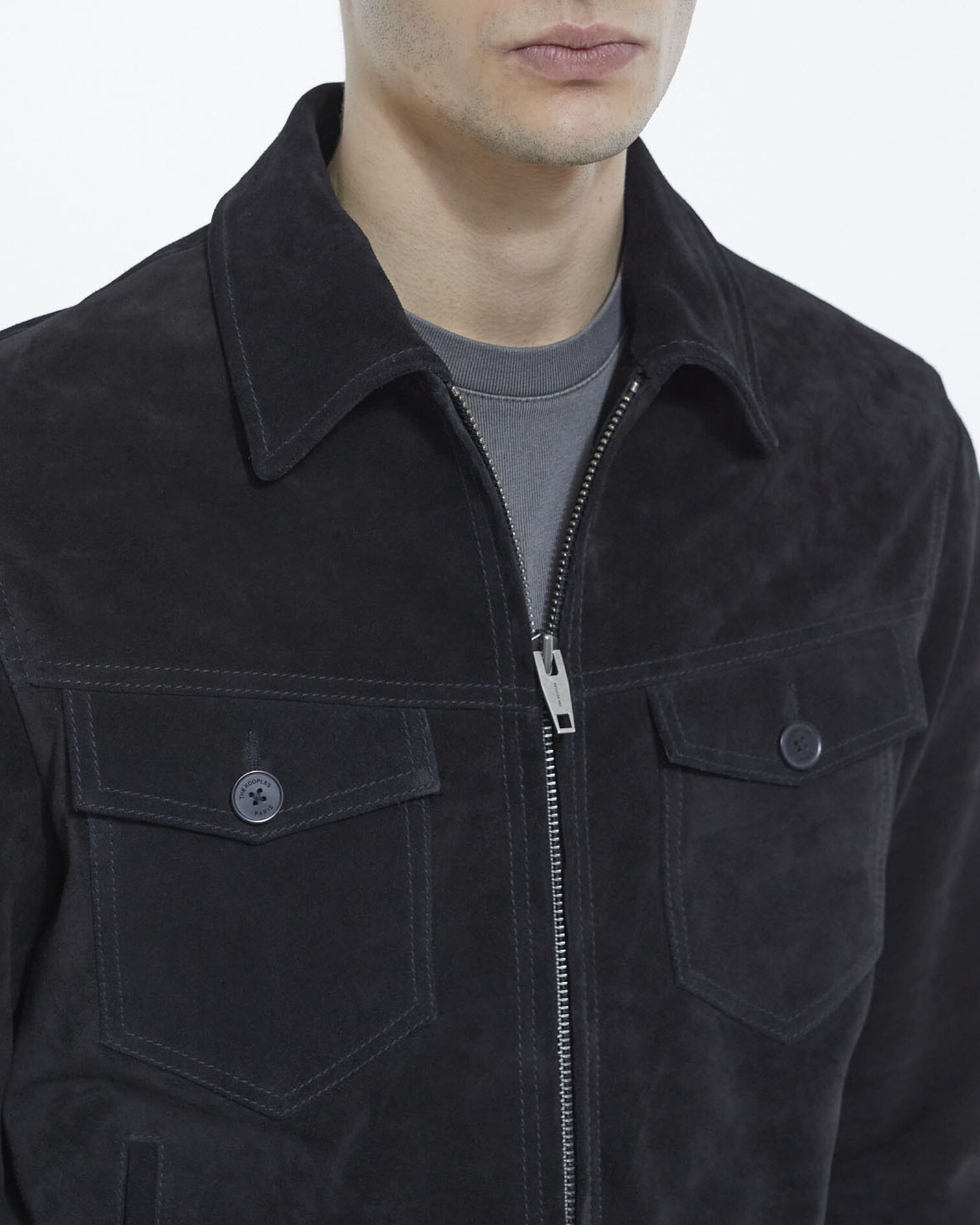 Suede jacket, BLACK, hi-res image number null
