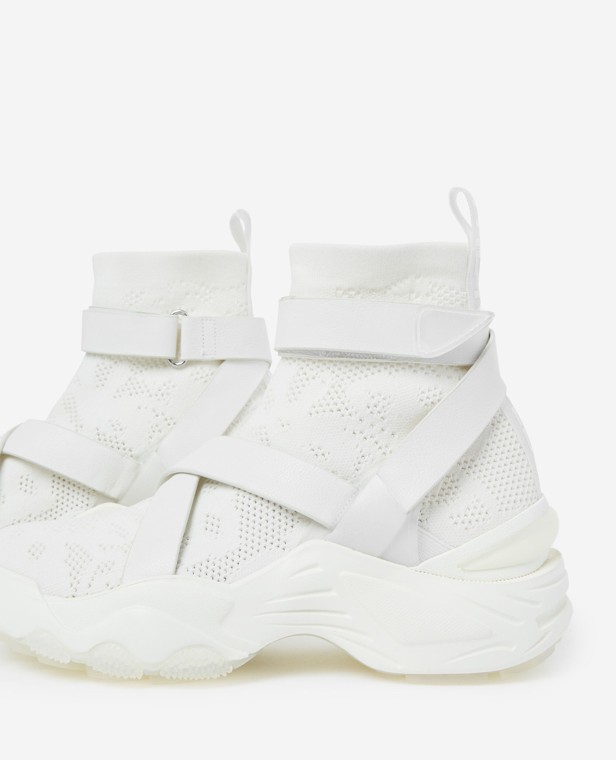 Slick chunky white high-top trainers, WHITE, hi-res image number null