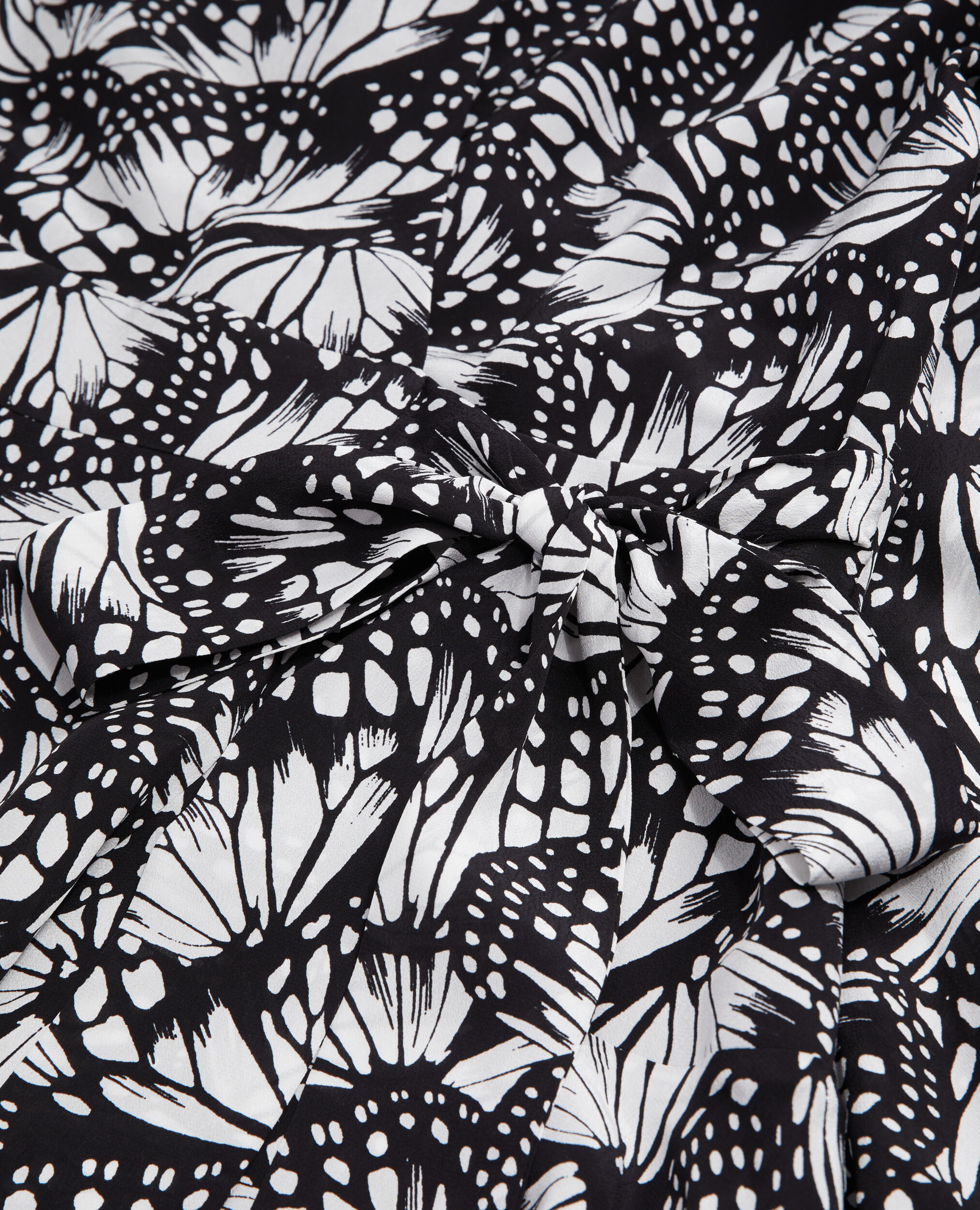 Short printed wrap dress, BLACK WHITE, hi-res image number null