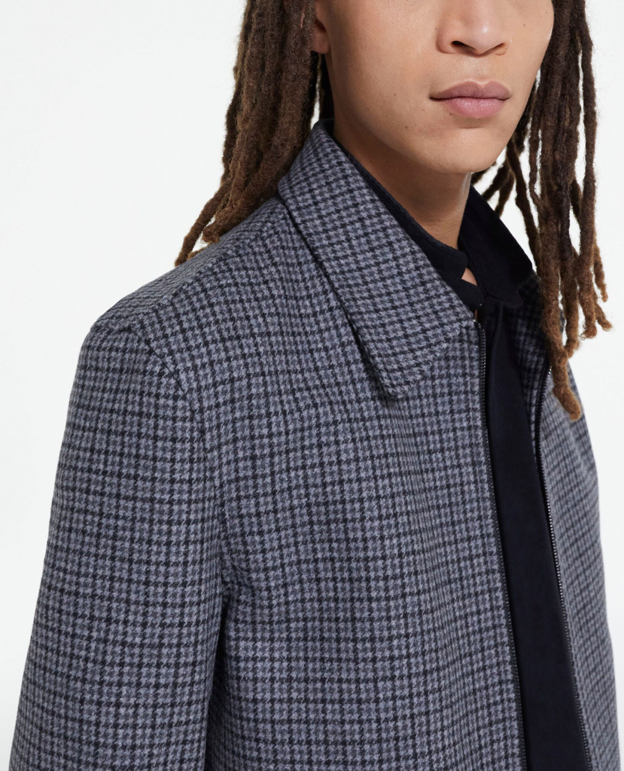 Check wool jacket with pockets, GREY BLACK, hi-res image number null