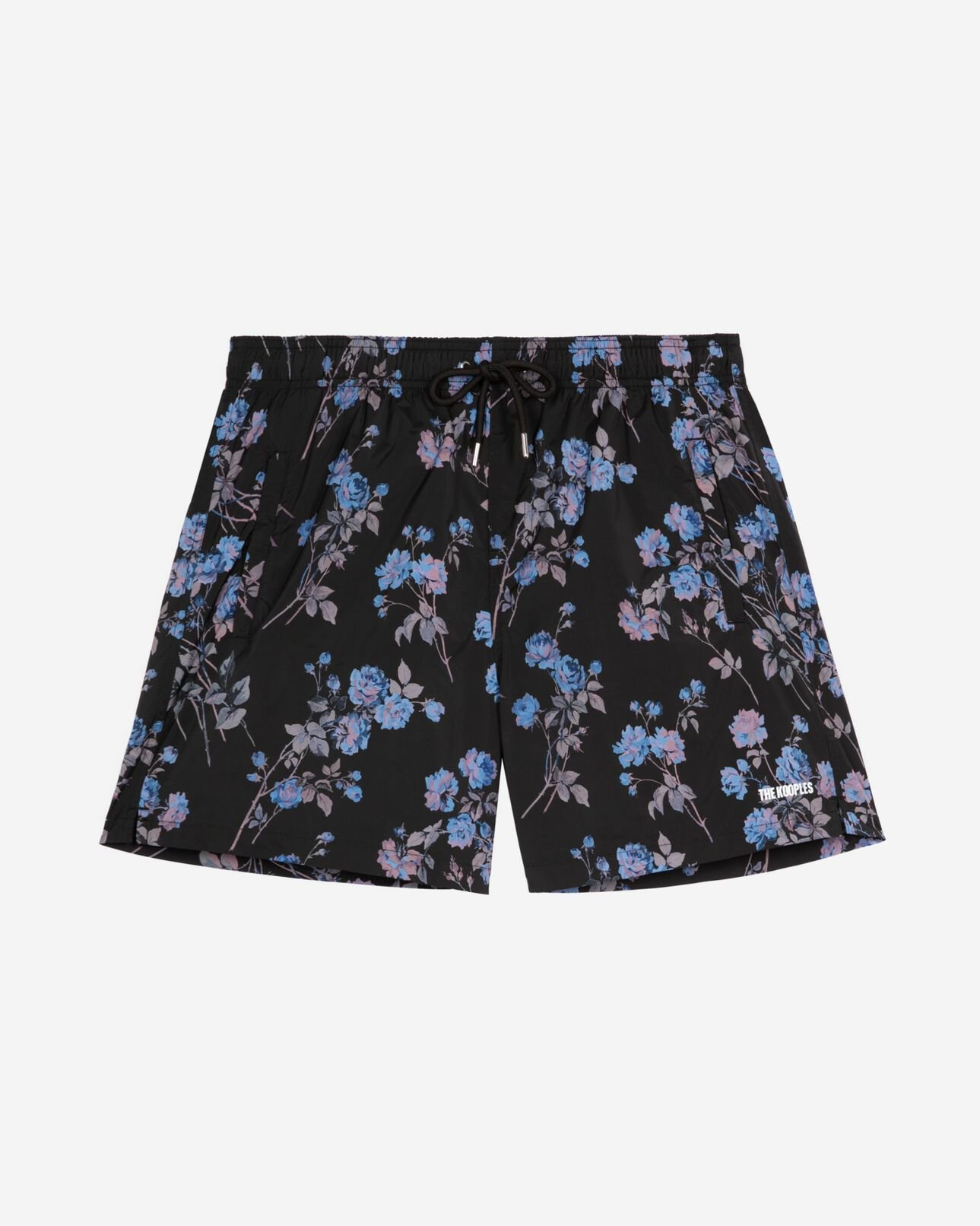 The Kooples HERREN BLACK BLUE schwarzer badeanzug mit blumenmuster