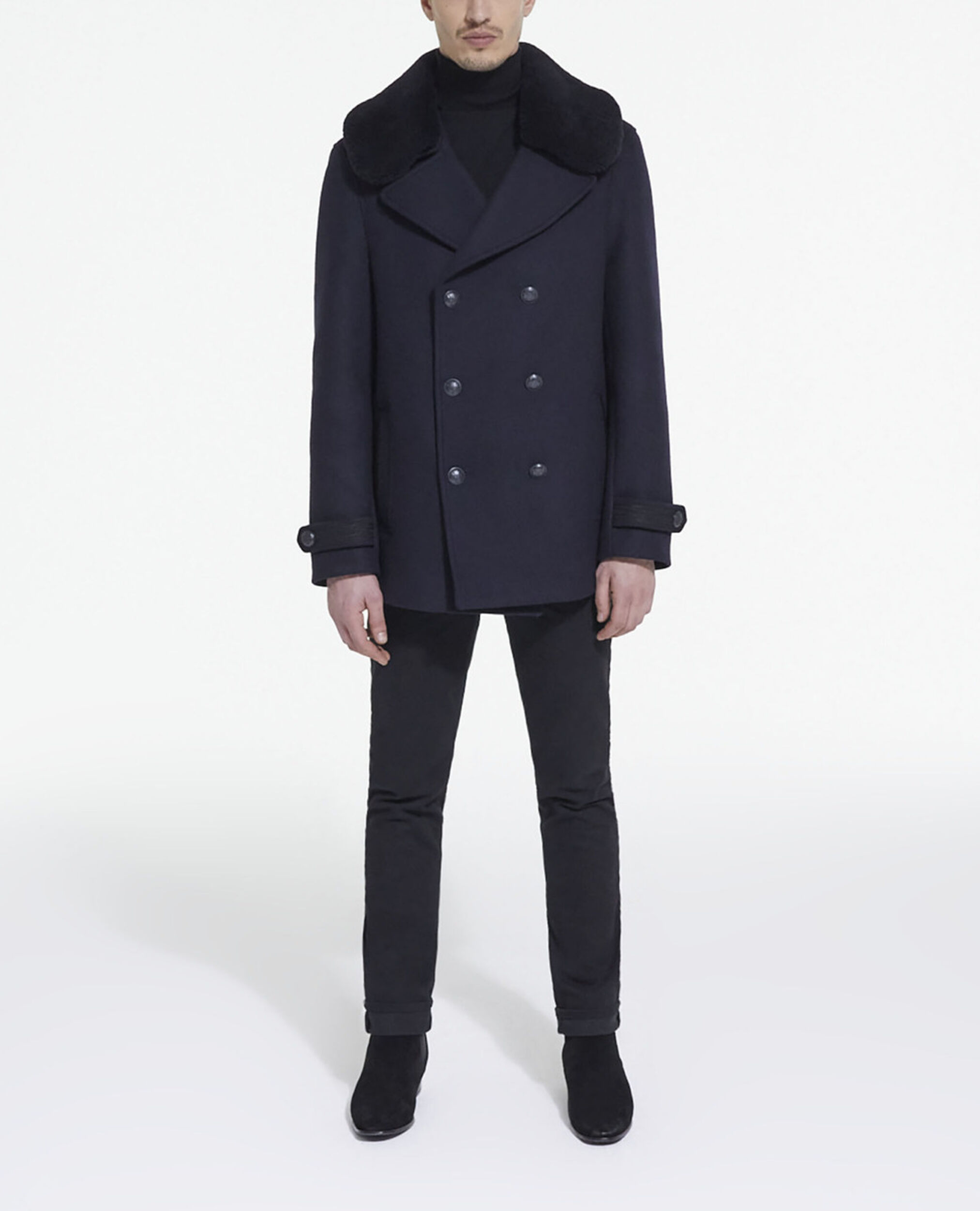 Manteau en laine bleu marine, DARK NAVY, hi-res image number null