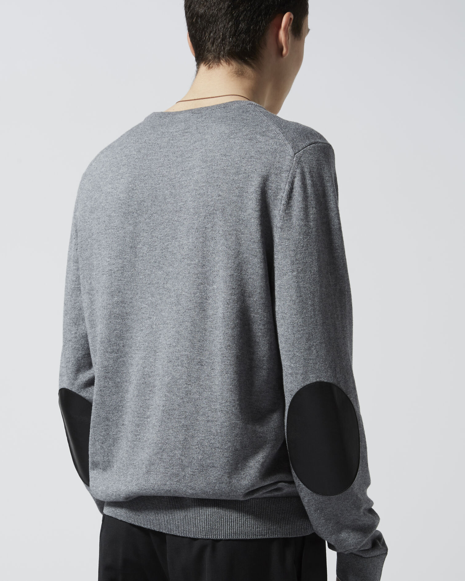 Pull gris clair laine mélangée brodé, LIGHT GREY CHINE, hi-res image number null